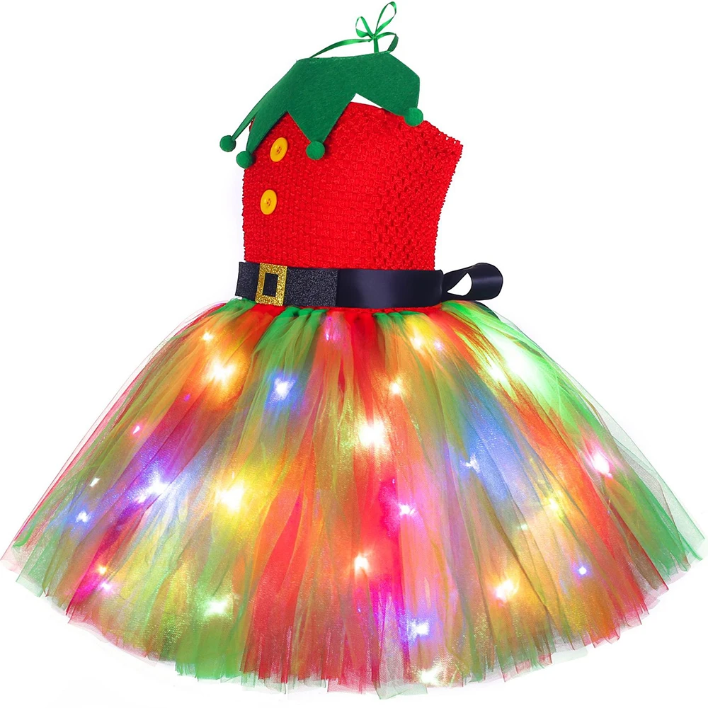 Christmas Tutu Dress Red Green - Elf Costume Christmas 评论和价格