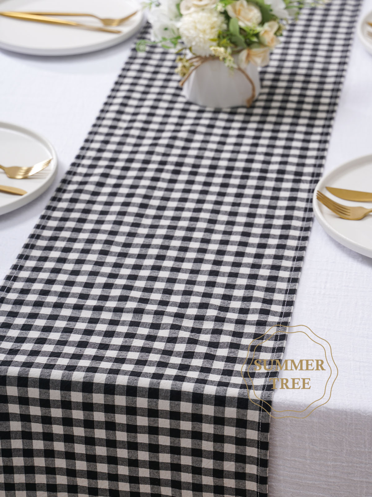 Rustic Plaid Cotton Table Runn - Christmas Throw Blanket 评论和价格