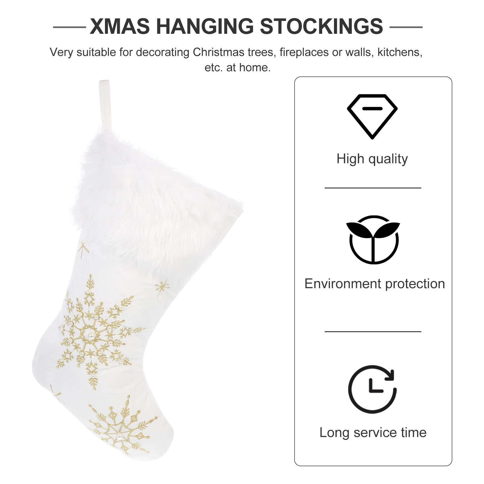 1Pcs Xmas Sock Decor Hanging P - Christmas Stocking Hanging 评论和价格