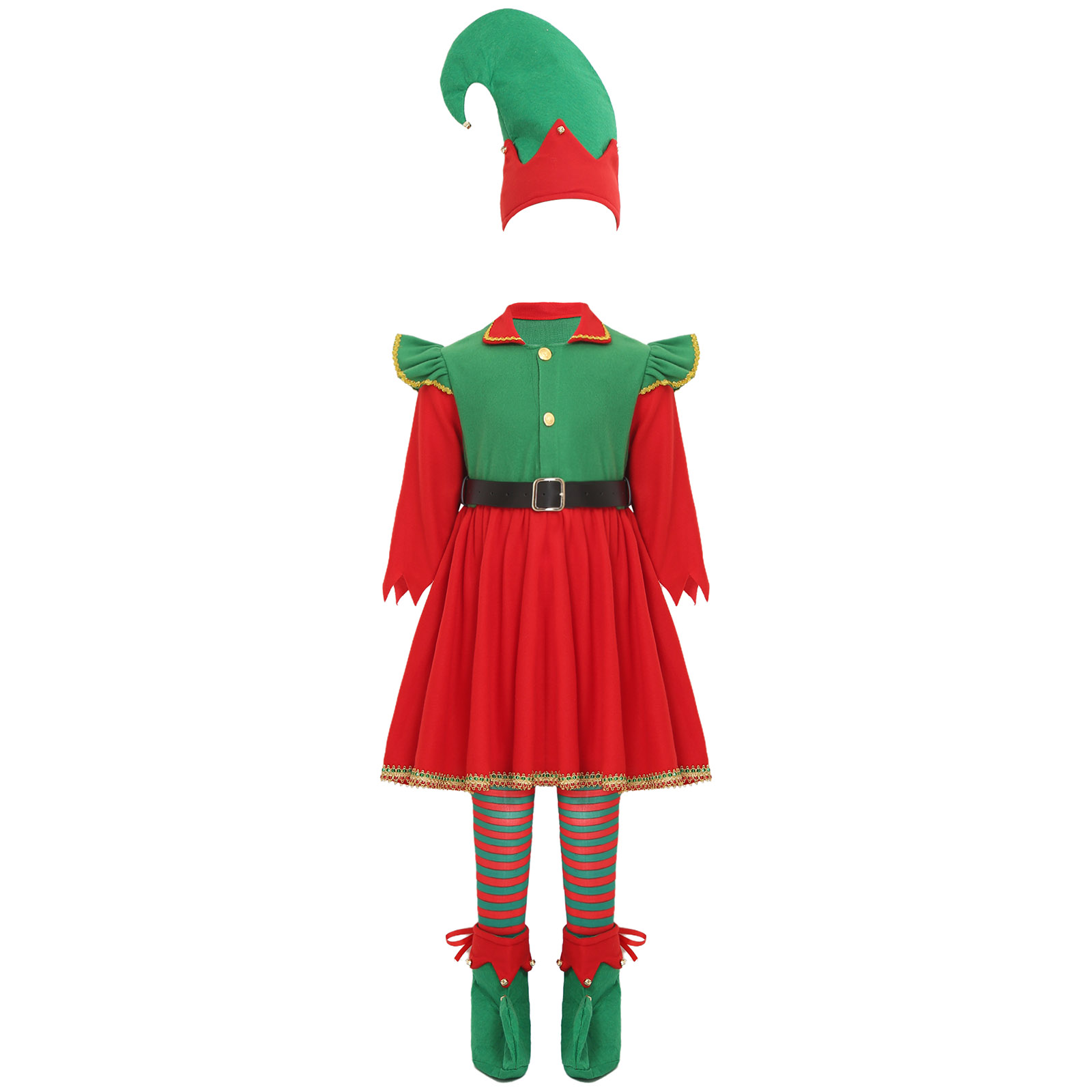 Elf Girl Christmas Costume San - Elf Costume Christmas 评论和价格